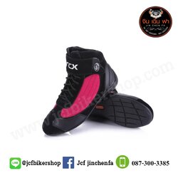 รองเท้าขี่มอเตอร์ไซค์ รองเท้าขับมอไซค์ รองเท้าขับbigbike รองเท้า ARCX L60053 หนังวัว + BK ผ้าตาข่าย+ยาง ดำ-แดง