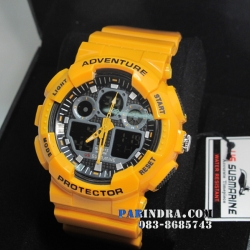นาฬิกา US submarine Adventure Protector รุ่น TP3129M สีเหลืองมะม่วงสุกหน้าปัดดำพื้นหลังดำ