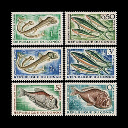 แสตมป์คองโก ชุด DEEP SEA FISH ปลาใต้ทะเลลึก ปี 1961 - CONGO
