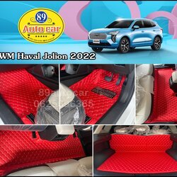 พรมรถยนต์ Haval Jolion ปูพรมหดี สีแดงสด เต็มคัน