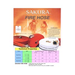 สายส่งน้ำดับเพลิง สีขาว-แดง ยี่ห้อ Sakura มาตราฐาน ISO9002 (ไม่รวมข้อต่อ)