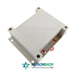 กล่องใส่บอร์ดอิเล็กทรอนิกส์ ติดรางปีกนก ขนาด 115 x 90 มิลลิเมตร สีขาว