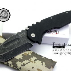 มีดพับ Navy รุ่น K801B สีดำ ใบสีดำ StoneWash ด้าม G10 ทรงสวย ของแท้ 100%