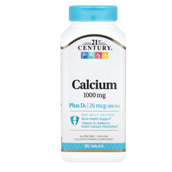 21st Century, Calcium Plus D3 1,000 mg 90 Tablets