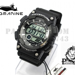 นาฬิกา US submarine สีดำเทา TP1318M ผิวด้าน หน้าปัดพื้นเทา