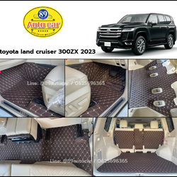 พรมรถยนต์ Toyota Land Cruiser 300ZX 2023 ปูพรมVVIP ด้ายคู่ สีกาแฟด้ายทอง เต็มคัน