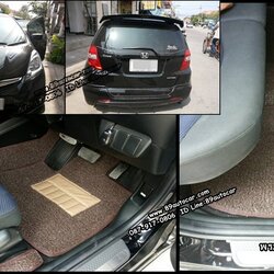 ขายพรมปูพื้นรถยนต์เข้ารูป Honda Jazz ไวนิลสีน้ำตาล