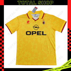AC Milan 1995/96 Third Vintage Jersey เสื้อบอลเอซีมิลาน เสื้อเอซีมิลานย้อนยุค Yellow