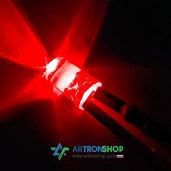 หลอดแอลอีดี 5 มิล สีแดง พร้อมสายไฟ 5 - 12V