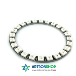 หลอดแอลอีดี RGB แบบวง 24 ดวง NeoPixel Ring 24 Bit WS2812 RGB LED