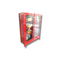 ตู้เก็บชุดดับเพลิง แบบ2ชุด ขนาด 80x120x40 ขาสูง 10 cm. (เฉพาะตู้)