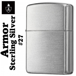 ไฟแช็ค Zippo แท้ ฺ เคสผลิตจากเงินแท้ " Zippo 27, Sterling Silver Lighter Armor Case" แท้นำเข้า 100%
