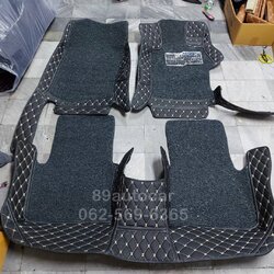 พรมในรถยนต์ Honda Accord G9 ปูพรม8D สีดำด้ายทอง เย็บติดกับพรมดักฝุ่นสีเทา เข้ารูป