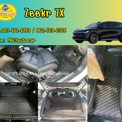 พรมปูพื้นรถยนต์ Zeekr 7X ปูพรมVVIP สีดำด้ายทอง เต็มคัน 8 ชิ้น