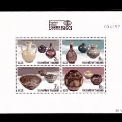 ชุดชีทแสตมป์งานแสดงตราไปรษณียากรโลก กรุงเทพฯ ปี 2536 ชุดที่ 3 เครื่องปั้นดินเผา (ยังไม่ใช้)