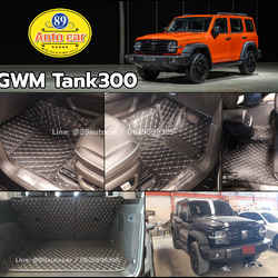 พรมรถยนต์ Tank300 (เกรทวอลล์ แทงค์ 300) ปูพรม6D สีดำด้ายทอง ลายเคฟล่า เต็มคัน