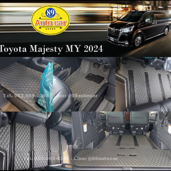 พรมปูพื้นรถ Toyota Majesty My 2024 ปูพรมVVIP สีเทาด้ายเทา เต็มคัน