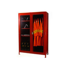 ตู้เก็บชุดดับเพลิง แบบ4ชุด ขนาด 120x160x50 ขาสูง 10 cm. (เฉพาะตู้)