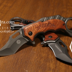 มีดคารัมบิต (Karambit) Tactical Karumbit Deresrina Knife (OEM) ด้ามไม้สีน้ำตาลแดง