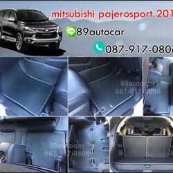 โรงงานพรมรถยนต์ Mitsubishi Pajerosport 2016 ลายสนุ๊กสีดำขอบเทา