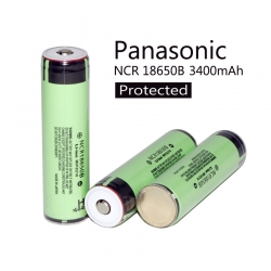 แบบเตอรี่แบบชาร์จ Panasonic NCR 18650 3400 mAh Protected (แบบมีวงจร) ของแท้ 100%