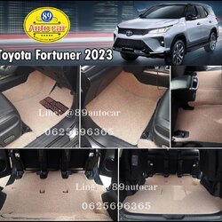 พรมไวนิลดักฝุ่น toyota fortuner 2023 สีครีมขอบครีม เต็มคัน