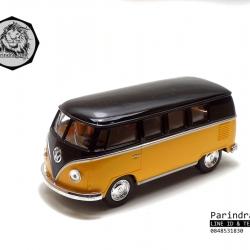 โมเดลรถเหล็ก รถตู้โฟล์ค รถเต่า Volksawagen Classical bus 1962 สีเหลือง