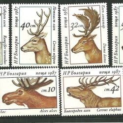 แสตมป์บัลแกเรีย ชุด DEER กวางชนิดต่างๆ ปี 1987 - Bulgaria