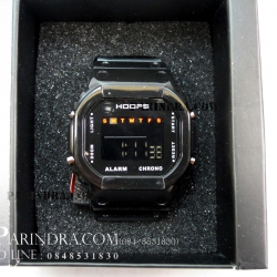 นาฬิกา Hoops ระบบดิจิตอลสีดำใส