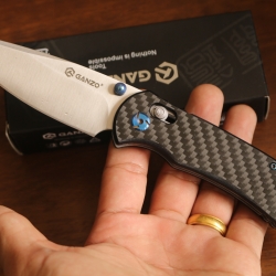 มีดพับ Ganzo รุ่น G7531 CF สีดำ ด้ามลายคาร์บอนไฟเบอร์ ของแท้ 100%