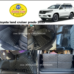 พรมปูพื้นรถยนต์ toyota land Cruiser Prado TZ.G 2023 ปูพรมVVIP สีดำด้ายทอง เต็มคัน