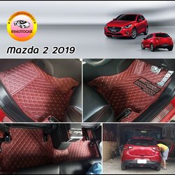 พรม6D ปูพื้นรถยนต์ Mazda 2 2015-2021 เข้ารูป เต็มคัน