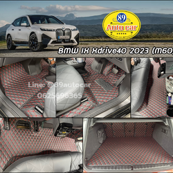 พรมปูพื้นรถยนต์ BMW IX40 ปูพรมVVIP สีดำด้ายแดง เต็มคัน