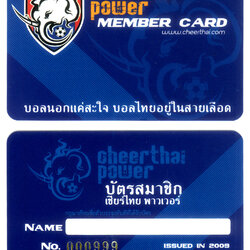 ตัวอย่างการ์ดสโมรสรกีฬา บัตรศูนย์ชมรม บัครนักกีฬา FC Club Card
