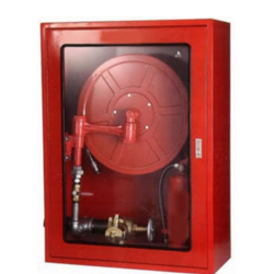 ตู้ FIRE HOSE REEL ขนาด 80 x 110 x 35 cm. (แบบลอย/แบบฝัง) พร้อมอุปกรณ์ครบชุด