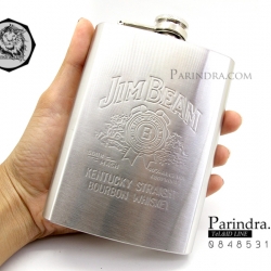 กระป่องสแตนเลส JIMBEAM อย่างดี สำหรับพกพา บรรจุ 8 oz