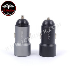 ที่ชาร์จมือถือ มอเตอร์ไซค์ ที่ชาร์จแบตในรถ หัวชาร์จเร็ว USB Car Charger อะแดปเตอร์ ชาร์จ 2ช่อง OUKU CK01