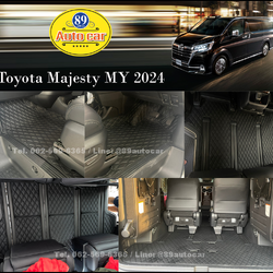 พรมปูพื้นรถ Toyota Majesty My 2024 ปูพรมVVIP สีดำด้ายดำ เต็มคัน