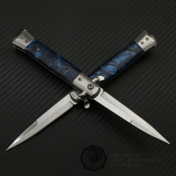 มีดพับปลายแหลม รูปทรงสวยคลาสสิก ด้ามสีน้ำเงิน