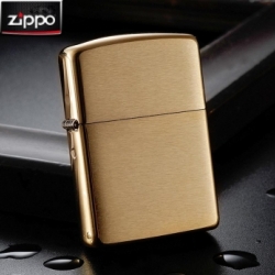 ไฟแช็ค Zippo แท้ สีทองอร่าม " Zippo 168 Armor Case, Brushed Brass Finish Lighter " แท้นำเข้า 100%