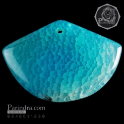 จี้สร้อยคอ AGATE สมบูรณ์มาก แตกลายงารูปพัด สำหรับห้อยคอ หรือพวงกุญแจ คัดสวยพิเศษ AGT004