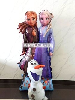 ลูกโป่งฟอยล์ตกแต่ง วันเกิดเด็ก ฟอยล์ Frozen ใหญ่ พร้อม ฟอยล์ SnowMan 1 ชิ้น พร้อมตกแต่ง