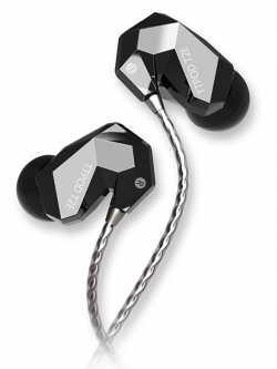 ขาย หูฟัง TTPOD T2E หูฟัง3 Driver (2BA 1Dynamic) สายชุบเงิน รุ่นเบสหนัก - สีดำทึบ