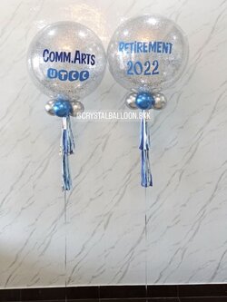 ลูกโป่ง อำลา Bubble ขนาด 24" 2 ลูก พร้อมตกแต่ง สามารถเปลี่ยนสีลูกโป่ง/เปลี่ยนข้อความ/เปลี่ยนขนาดได้