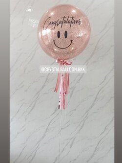 ลูกโป่ง รับปริญญา Bubble ขนาด 24'' Theme Rose Gold พร้อมตกแต่ง สามารถเปลี่ยนสีลูกโป่ง/เปลี่ยนข้อความ/เปลี่ยนขนาดได้