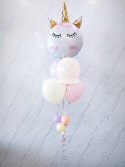 ลูกโป่ง เยี่ยมไข้ Get Well Soon ช่อฟอยล์ Unicorn พร้อมตกแต่ง สามารถเปลี่ยนสีลูกโป่ง/เปลี่ยนข้อความ/เปลี่ยนฟอยล์การ์ตูนได้