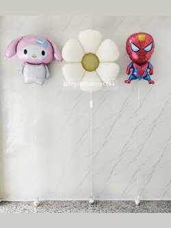 ลูกโป่ง วันเกิดเด็ก ฟอยล์มายเมโลดี้ 1 ชิ้น , ฟอยล์เดซี่ 1 ชิ้น , ฟอยล์Spider Man 1 ชิ้น พร้อมตกแต่ง สามารถเปลี่ยนสีลูกโป่งได้