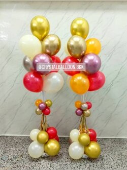 เสาลูกโป่ง เปิดร้าน เสาช่อลูกโป่ง ช่อ 10 ลูก 2 เสา พร้อมตกแต่ง สามารถเปลี่ยนสีลูกโป่งได้