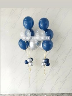 ลูกโป่ง แสดงความยินดี ช่อลูกโป่ง ช่อ 5 ลูก 2 ช่อ Theme Dark Blue พร้อมตกแต่ง สามารถเปลี่ยนสีลูกโป่งได้