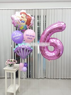 ลูกโป่ง วันเกิดเด็ก ช่อลูกโป่ง ฟอยล์ Mermaid ช่อ 5 ลูก 1 ช่อ พร้อม ฟอยล์หอย 1 ชิ้น พร้อม ฟอยล์ตัวเลข ขนาด 40" 1 ชิ้น พร้อมตกเเต่ง สามารถเปลี่ยนสีลูกโป่ง/เปลี่ยนข้อความ/เปลี่ยนสี-ฟอยล์ตัวเลข/เปลี่ยนฟอยล์ตกแต่งได้